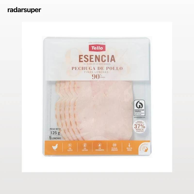 TELLO Pechuga de pollo cortada en lonchas TELLO Esencia 125 g.
