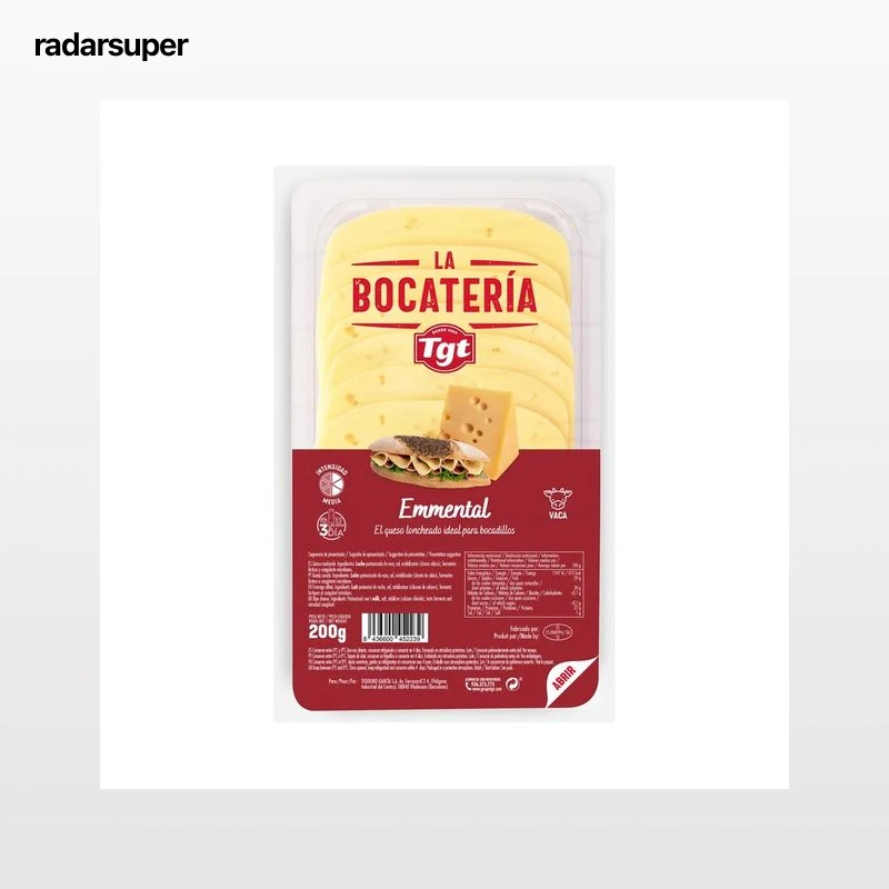 TGT La Bocatería Queso en lonchas emmental 200 g.