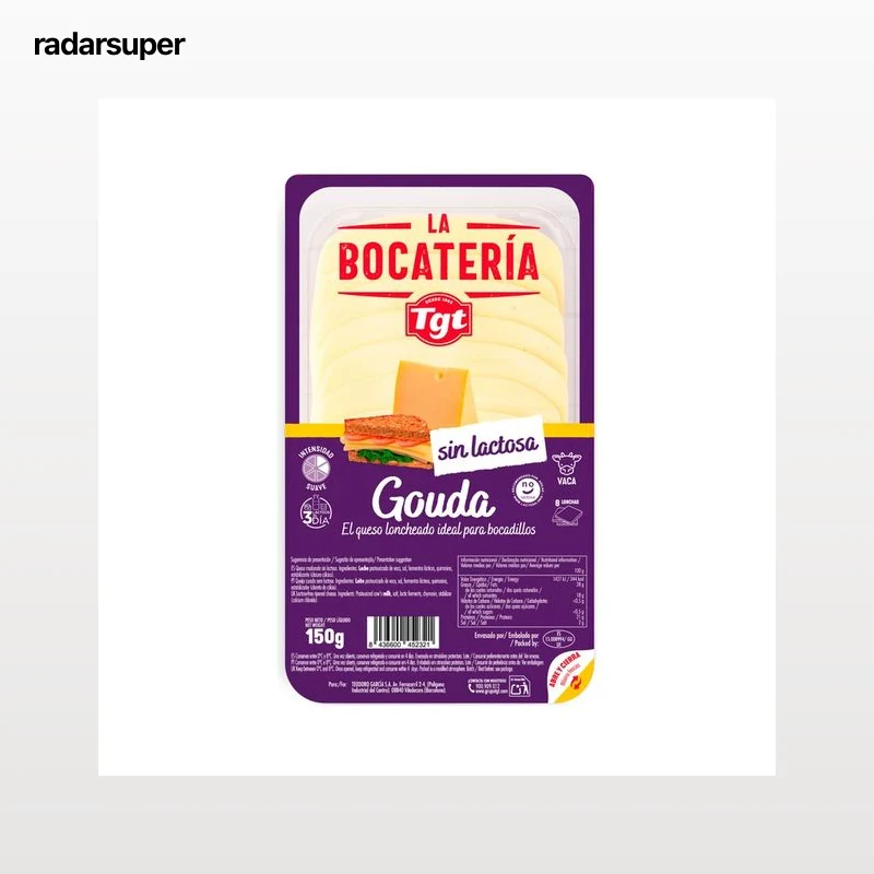 TGT La Bocatería Queso en lonchas Gouda sin lactosa150 g.