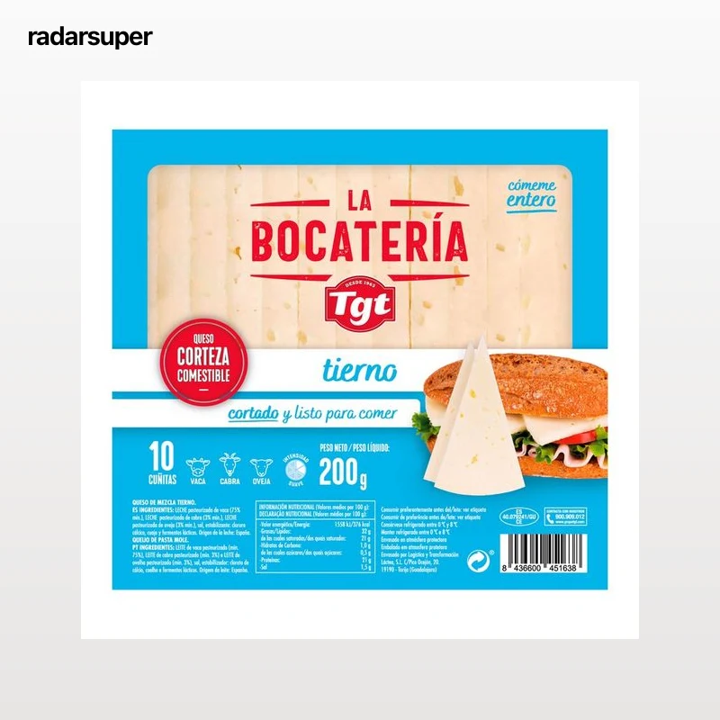 TGT La Bocatería Queso mezcla tierno cortado 200 g.