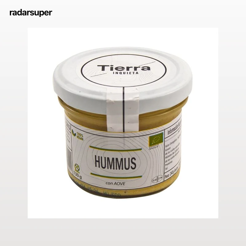 TIERRA INQUIETA Hummus de garbanzos ecológicos con AOVE 130 g.