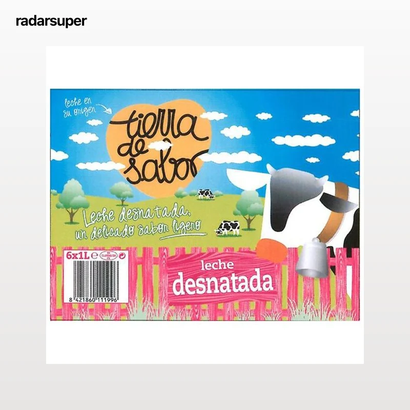 TIERRA DE SABOR Leche desnatada de vaca 6 x 1 l.