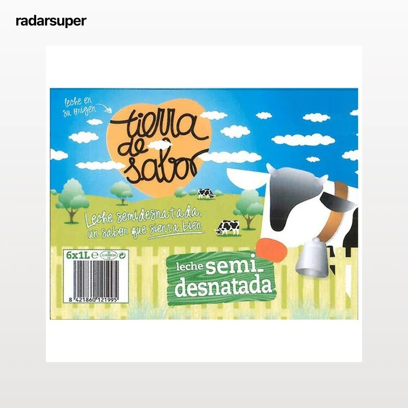 TIERRA DE SABOR Leche semidesnatada de vaca 6 x 1 l.