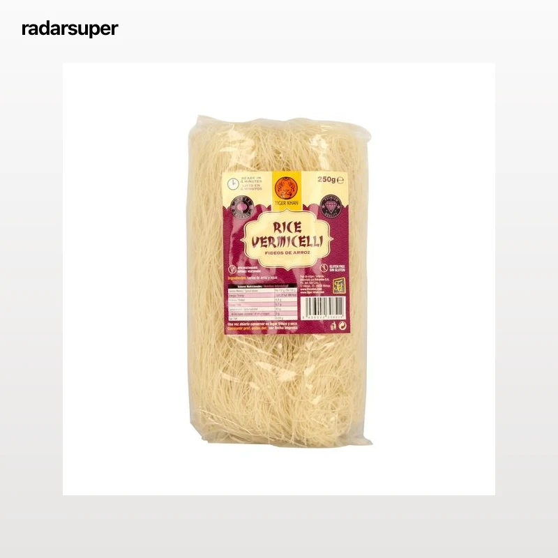 TIGER KHAN Pasta fideos de arroz sin gluten TIGER KHAN 250 g.