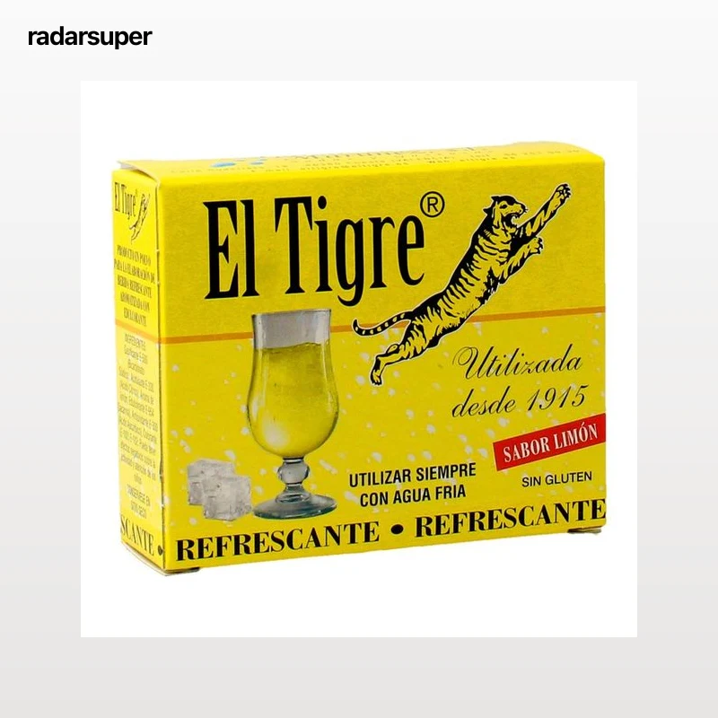 EL TIGRE Preparado en polvo de gaseosa con sabor a limón EL TIGRE pack de 3 sobres de 30 gr,