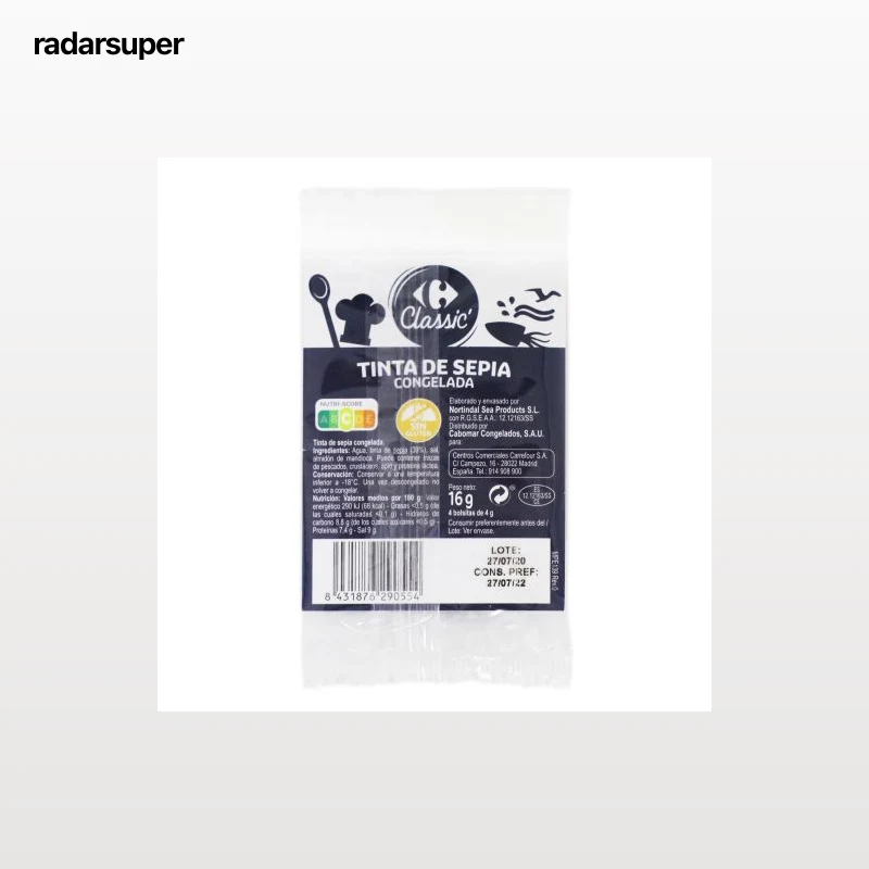 Tinta de sepia Carrefour Classic' sin gluten pack de 4 unidades de 4 g.
