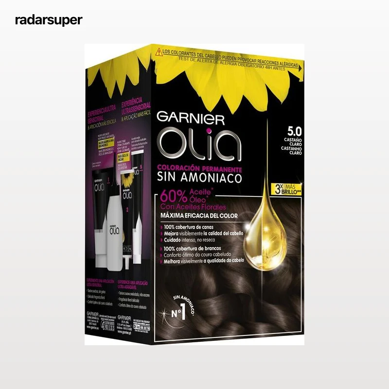 Tinte de cabello sin amoníaco Garnier Olia nº 5 castaño claro