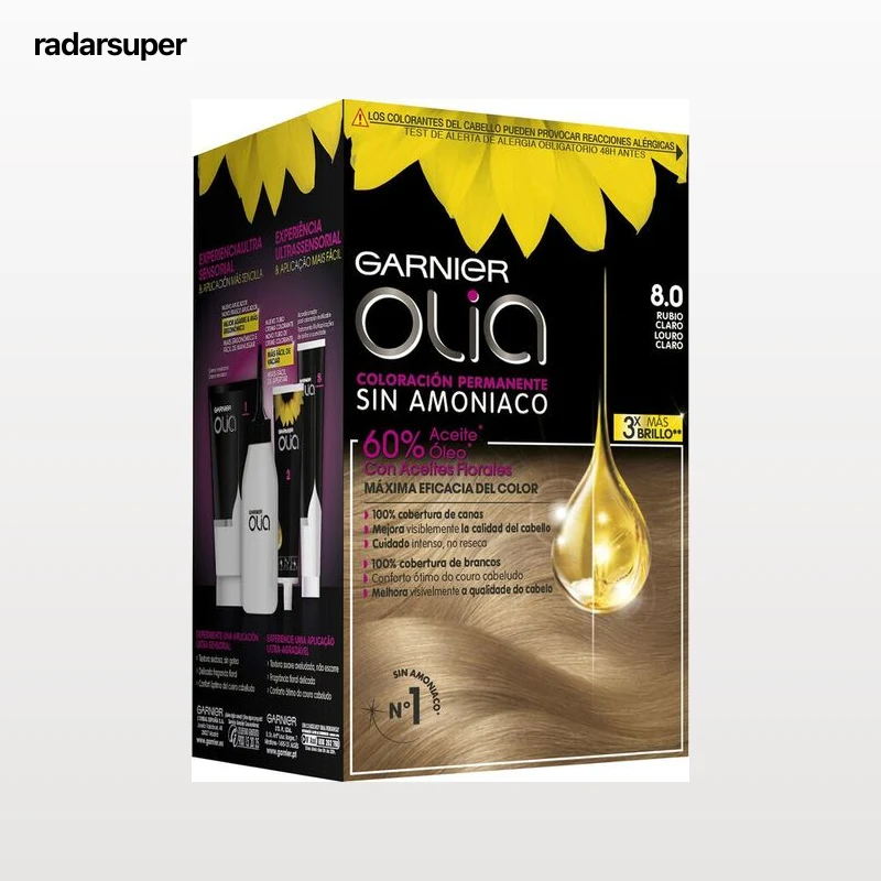 Tinte de cabello sin amoníaco Garnier Olia nº 8 rubio claro