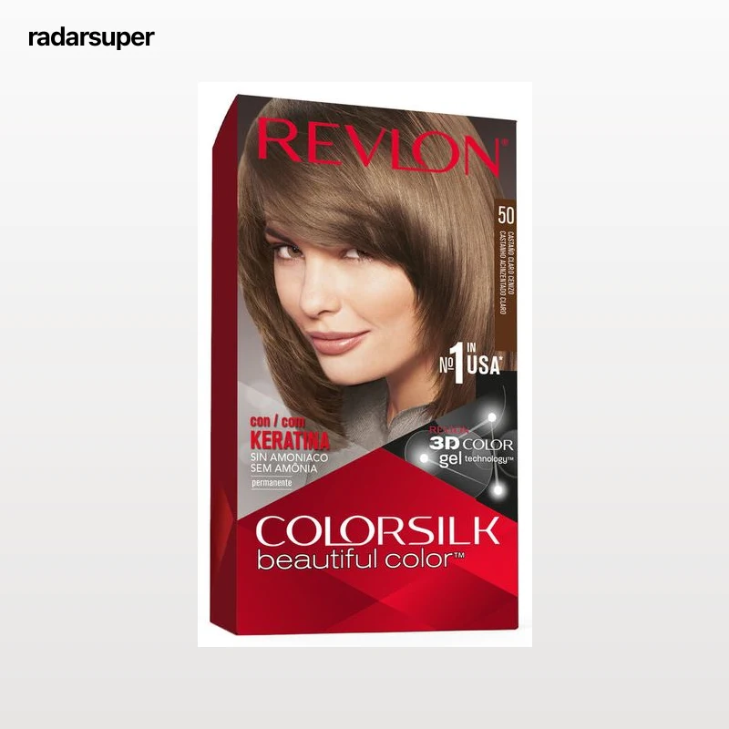 Tinte de cabello sin amoníaco Revlon Colorsilk nº50 castaño claro ceniza
