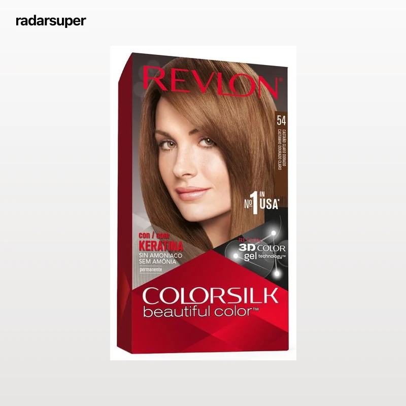 Tinte de cabello sin amoníaco Revlon Colorsilk nº54 castaño claro dorado