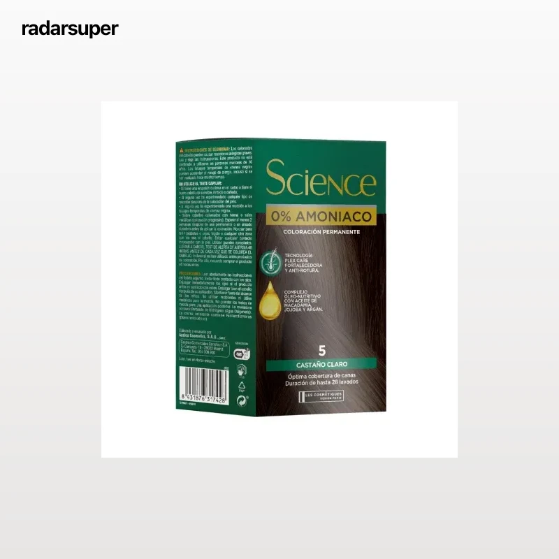 Tinte color permanente nº 5 castaño claro 0% Amoniaco Science Les Cosmétiques 1 ud.