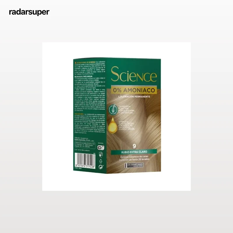 Tinte color permanente nº 9 rubio extra claro 0% Amoniaco Science Les Cosmétiques 1 ud.