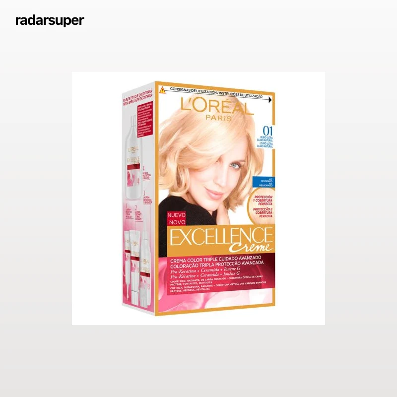 Tinte creme nº 01 Rubio Ultra Claro Natural L'Oréal Excellence 1 ud.
