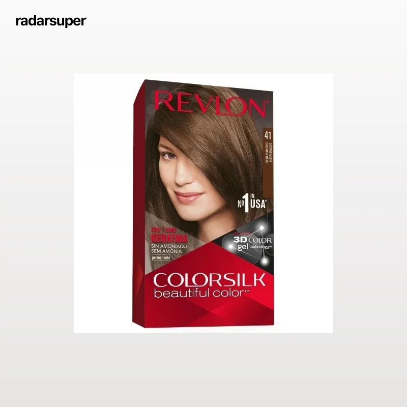 Tinte de cabello permanente sin amoniaco tono 41 castaño medio Revlon Colorsilk 1 ud.