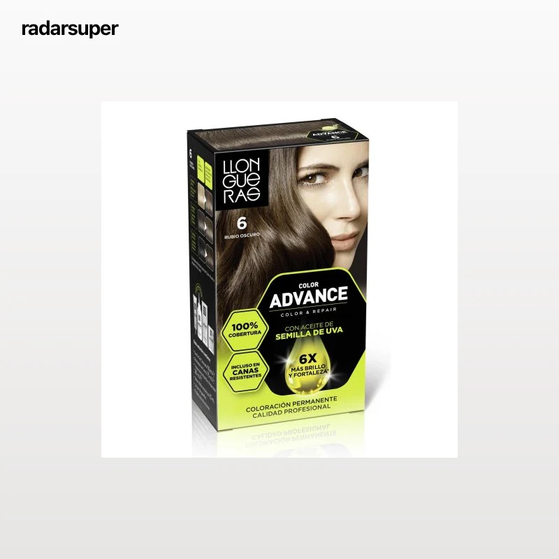 Tinte de cabello permanente tono 6 rubio oscuro Llongueras Color Advance 1 ud.