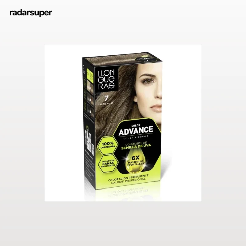 Tinte de cabello permanente tono 7 rubio medio Llongueras Color Advance 1 ud.
