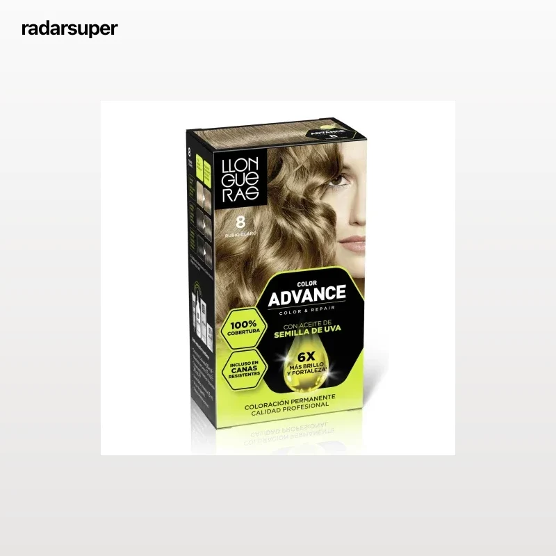 Tinte de cabello permanente tono 8 rubio claro Llongueras Color Advance 1 ud.