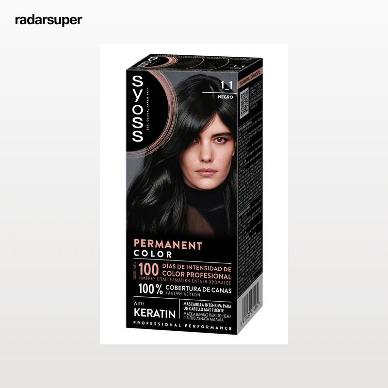 Tinte permanente Syoss nº1.1 negro con keratina