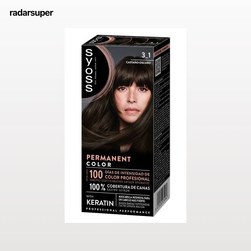 Tinte permanente Syoss nº3.1 castaño oscuro con keratina