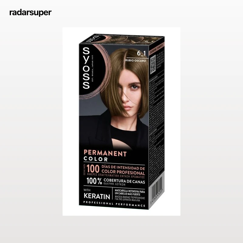 Tinte permanente Syoss nº6.1 rubio oscuro con keratina