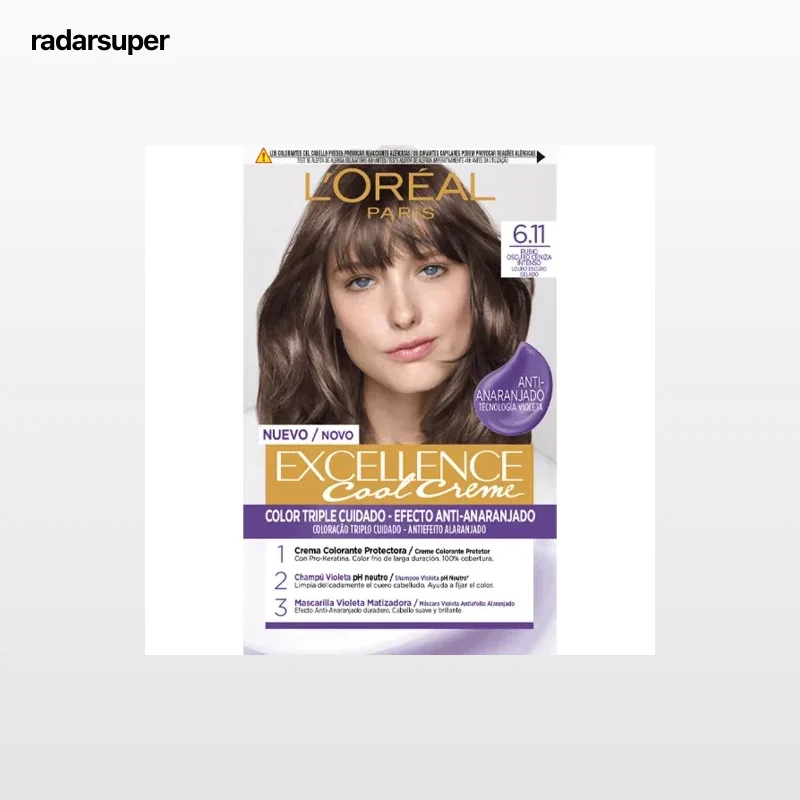 Tinte permanente tono 6.11 rubio oscuro ceniza Excellence Cool Creme L'Oréal Paris 1 ud.