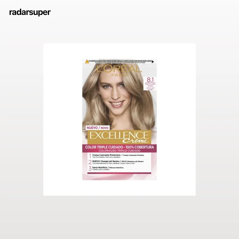 Tinte permanente tono 8.1 rubio claro ceniza Excellence Creme L'Oréal Paris 1 ud.