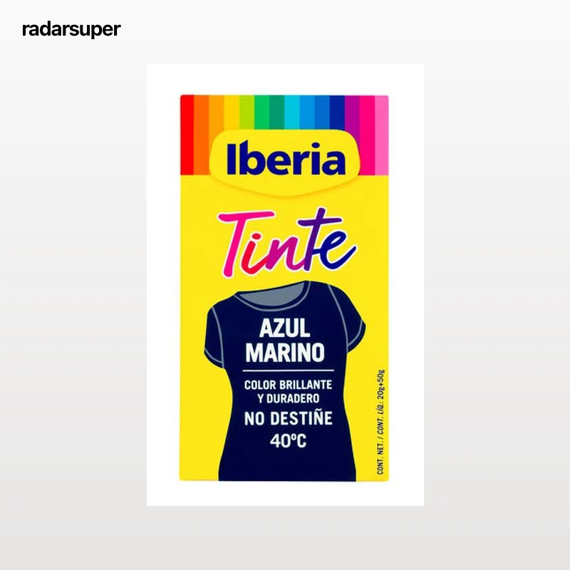 Tinte para ropa Iberia 40ºc 2 sobres azul marino no destiñe