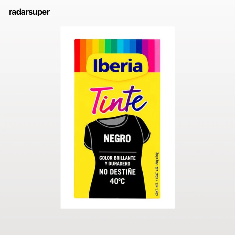 Tinte para ropa Iberia 40ºc 2 sobres negro