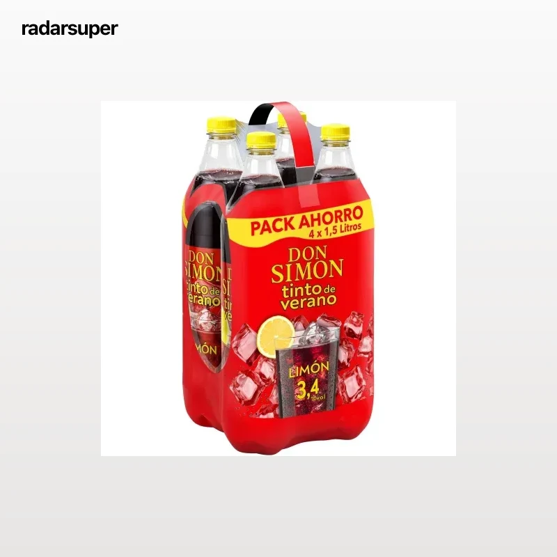 Tinto de verano Don Simon con limón pack 4 botellas 1,5 l.