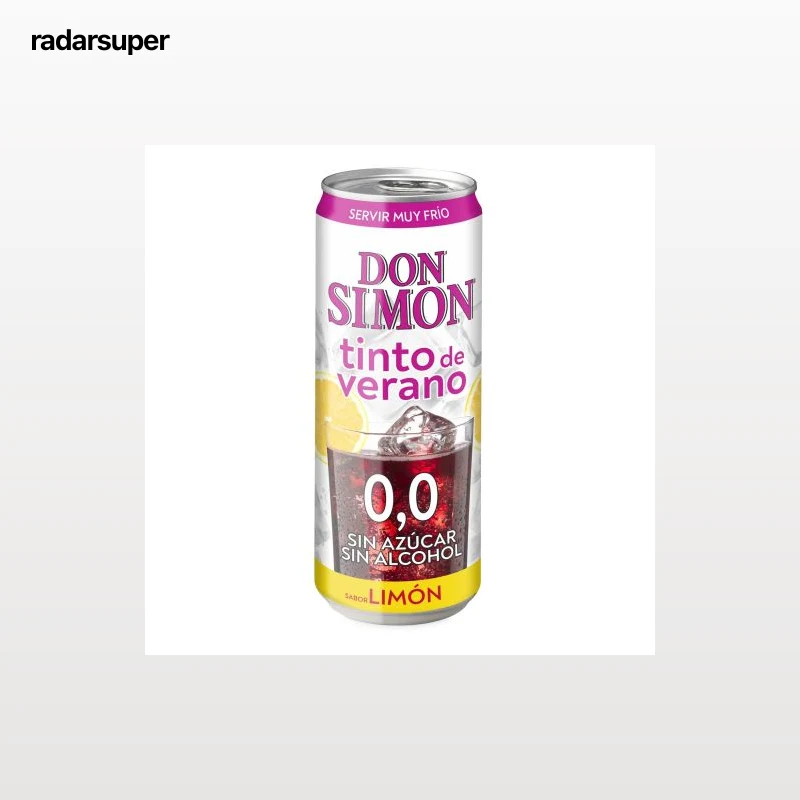 Tinto de verano Don Simon con limón sin alcohol sin azúcar lata 33 cl