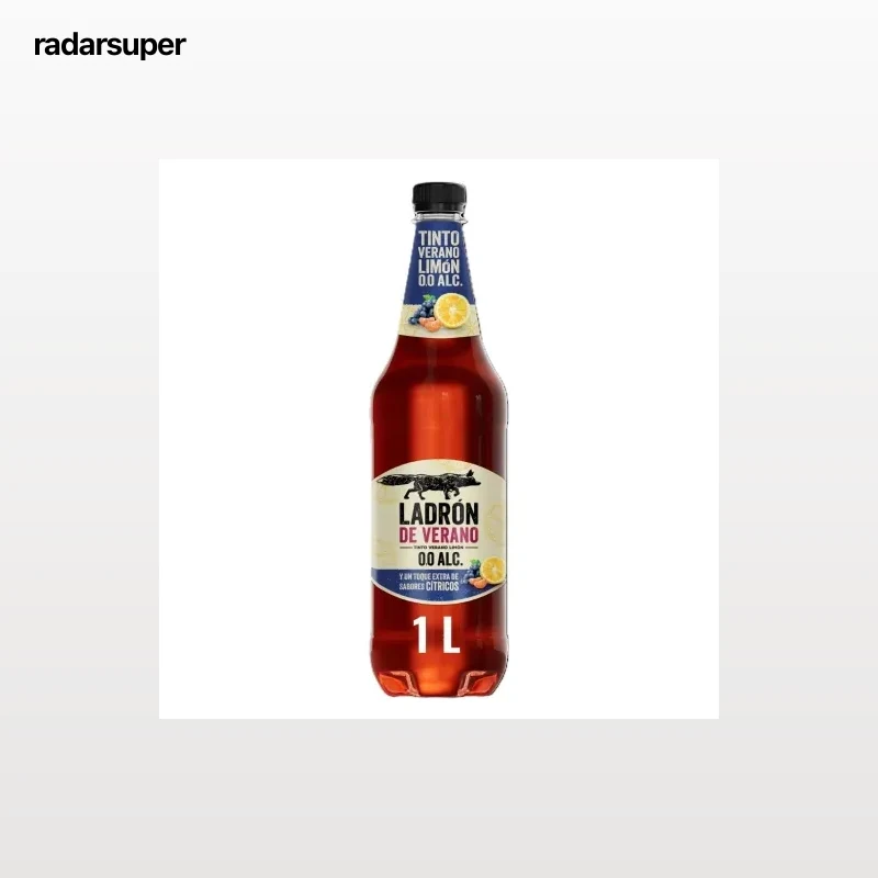 Tinto de verano Ladrón de Verano con limón sin alcohol y un toque extra de sabores cítricos botella 1 l.