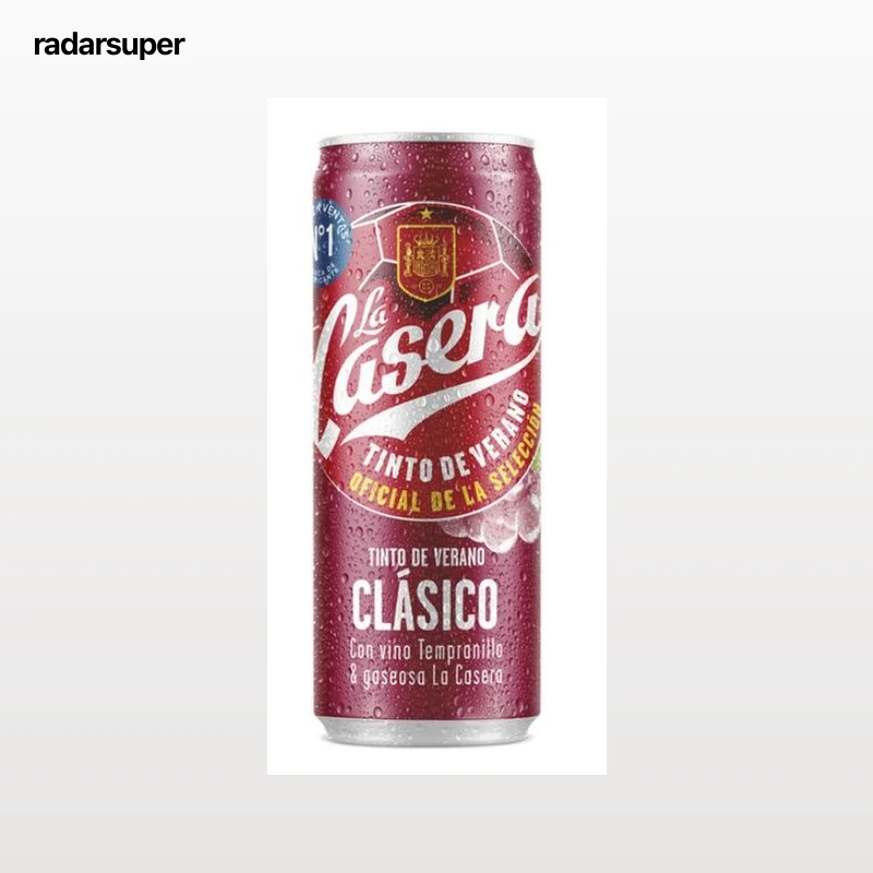 Tinto de verano con gaseosa y vino tempranillo clásico La Casera 33cl