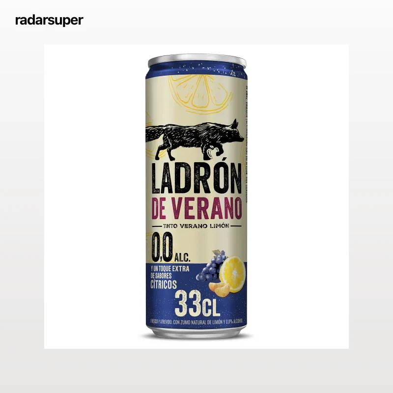 Tinto de verano sin alcohol con limón Ladron de verano 33 cl