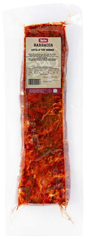 Tira de costilla adobada barbacoa Tello 800gr aproximadamente