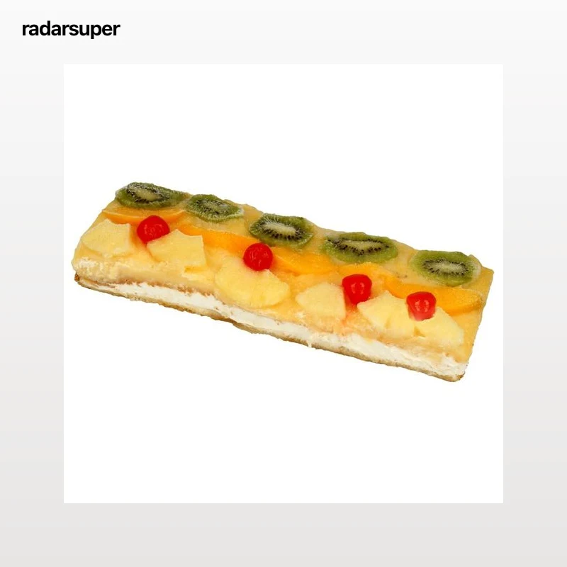 Tira de hojaldre con crema pastelera y trozitos de fruta 500 gr.