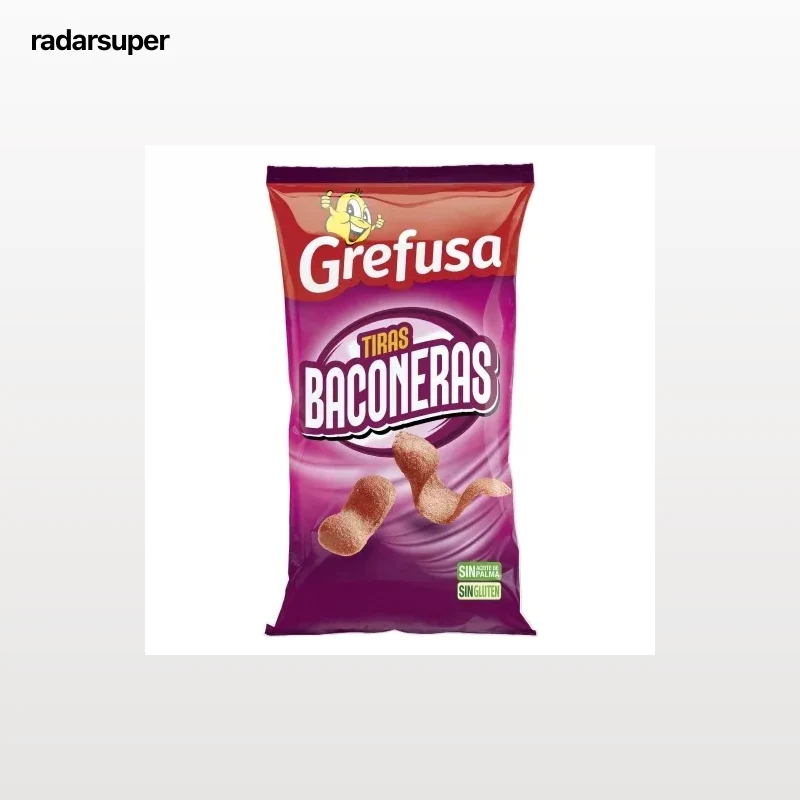Tiras de maíz sabor bacon Baconeras Grefusa sin gluten 120 g.