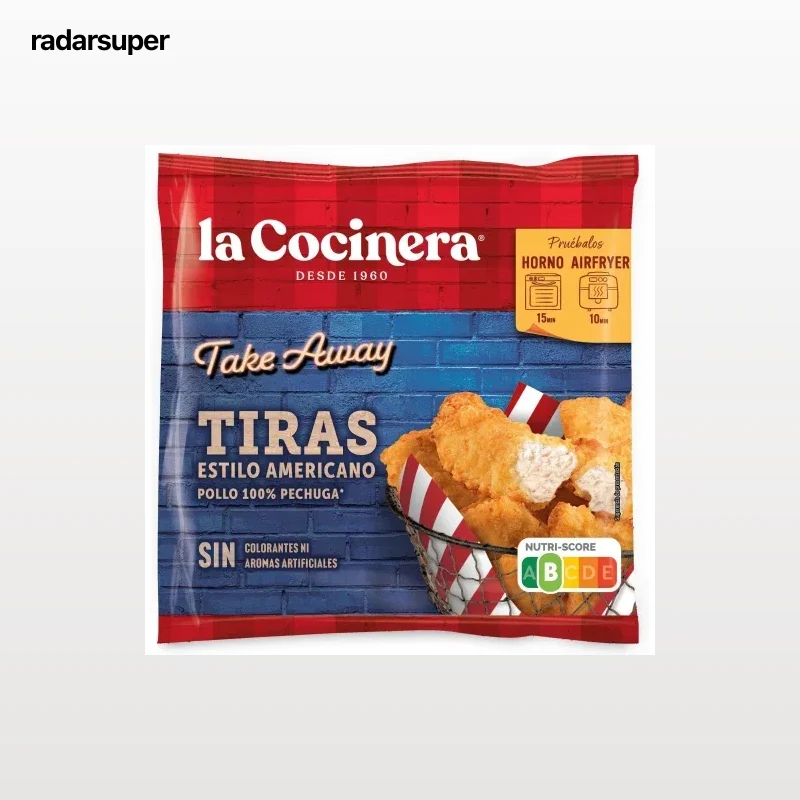 Tiras de pollo estilo americano La Cocinera 360 g.