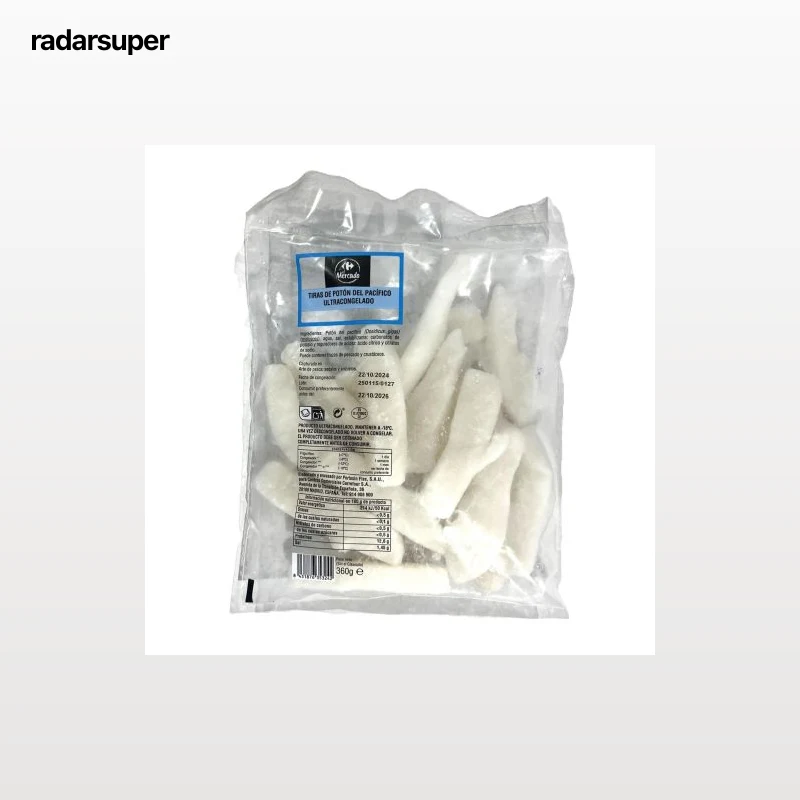 Tiras de potón del pacífico ultracongelado Carrefour El Mercado 360 g