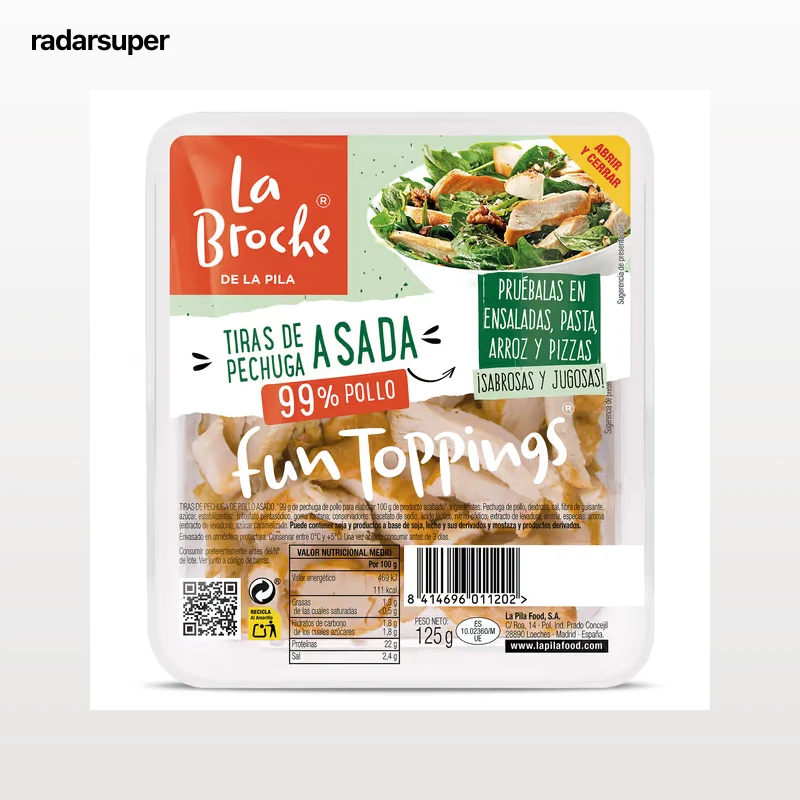 Tiras de pechuga de pollo asado La pila 125 g