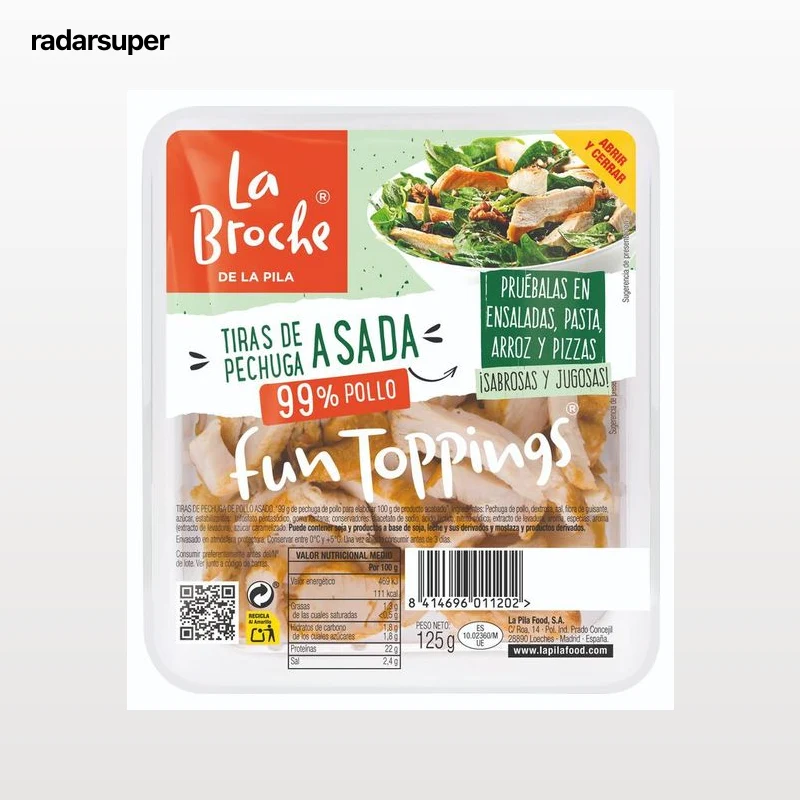 Tiras de pechuga de pollo asado La Pila 125g