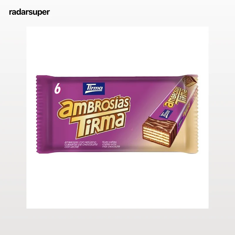 TIRMA Ambrosías con relleno cubiertas de chocolate con leche 6 uds. 129 g.