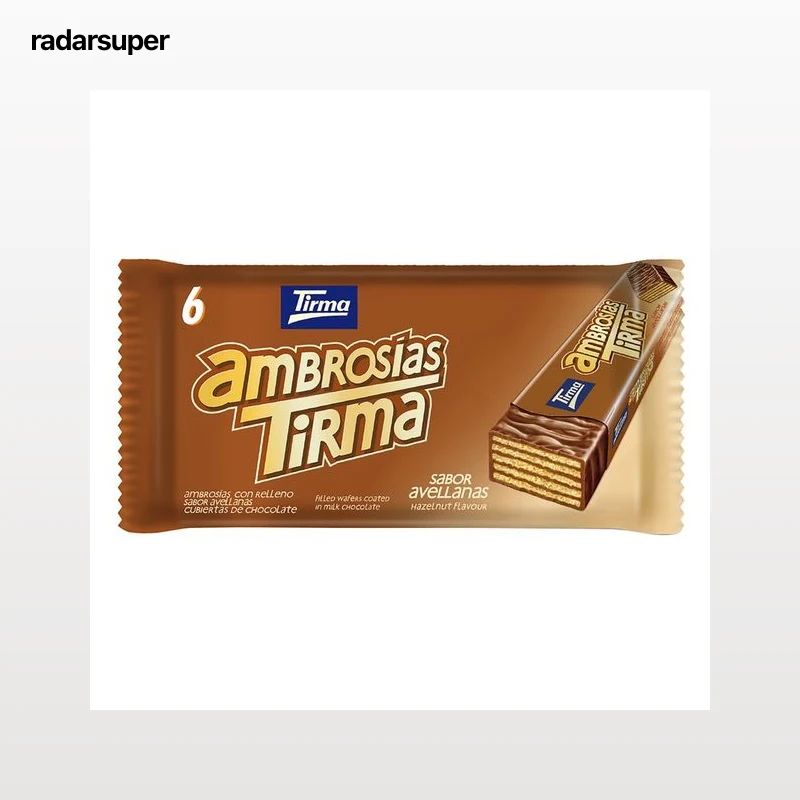 TIRMA Ambrosías con relleno sabor avellana cubiertas de chocolate 6 uds. 129 g.