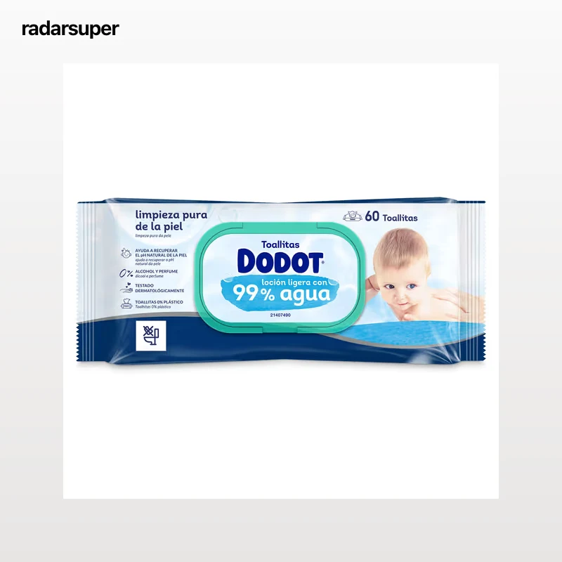 Toallitas 99% agua Dodot 60 unidades
