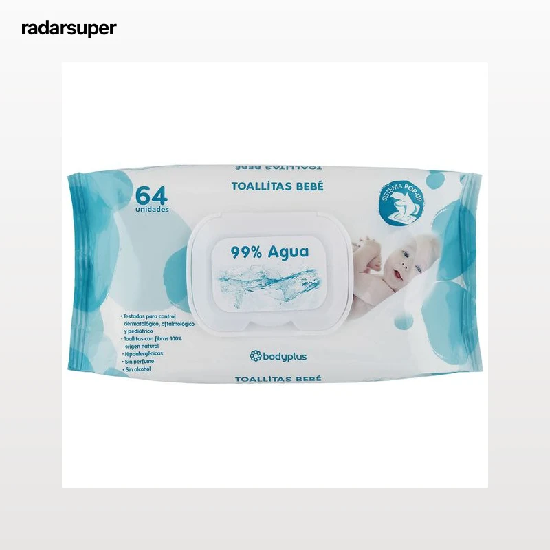 Toallitas bebé Bodyplus 64 unidades aqua