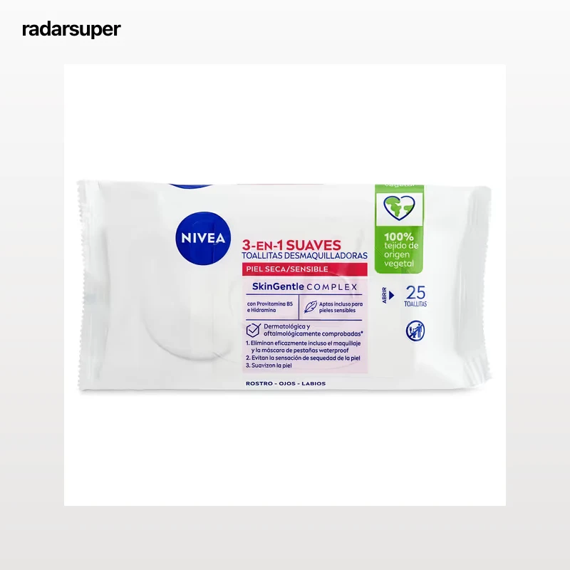 Toallitas desmaquillantes suaves Nivea 25 unidades