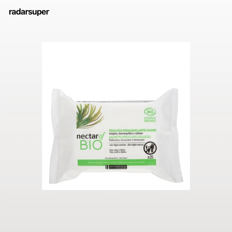 Toallitas desmaquillantes suaves Nectar of Bio 25 ud.