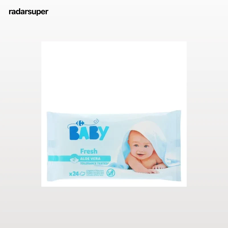 Toallitas para bebé fresh aloe vera Carrefour Baby 24 ud.