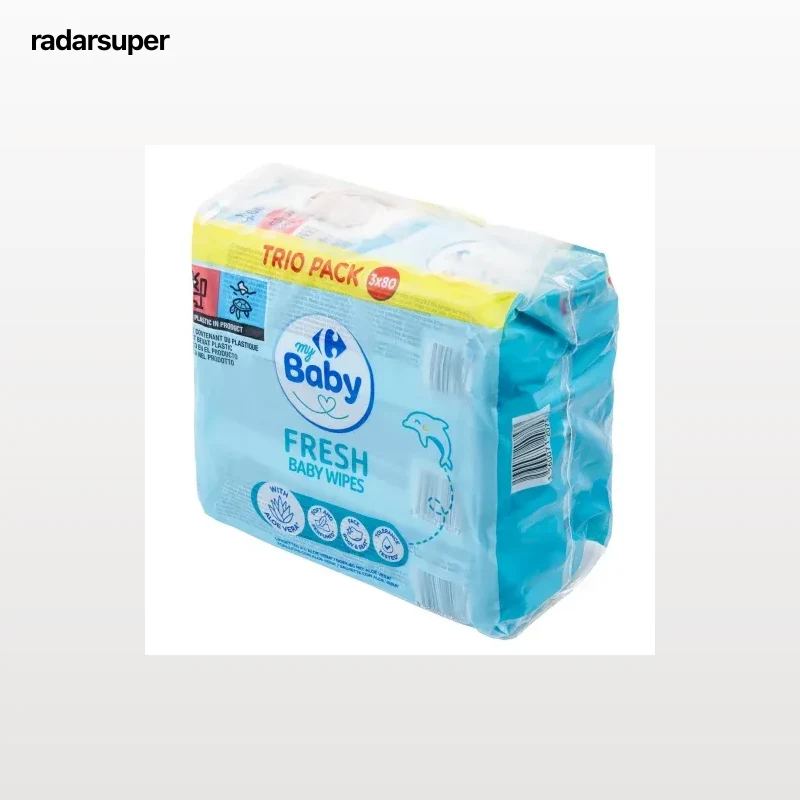 Toallitas para bebé fresh My Carrefour Baby
pack de 3 paquetes de 80 ud.