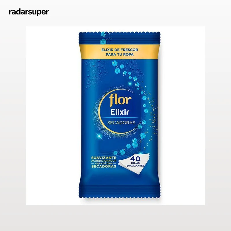 Toallitas suavizantes Flor 40 unidades para secadora Elixir