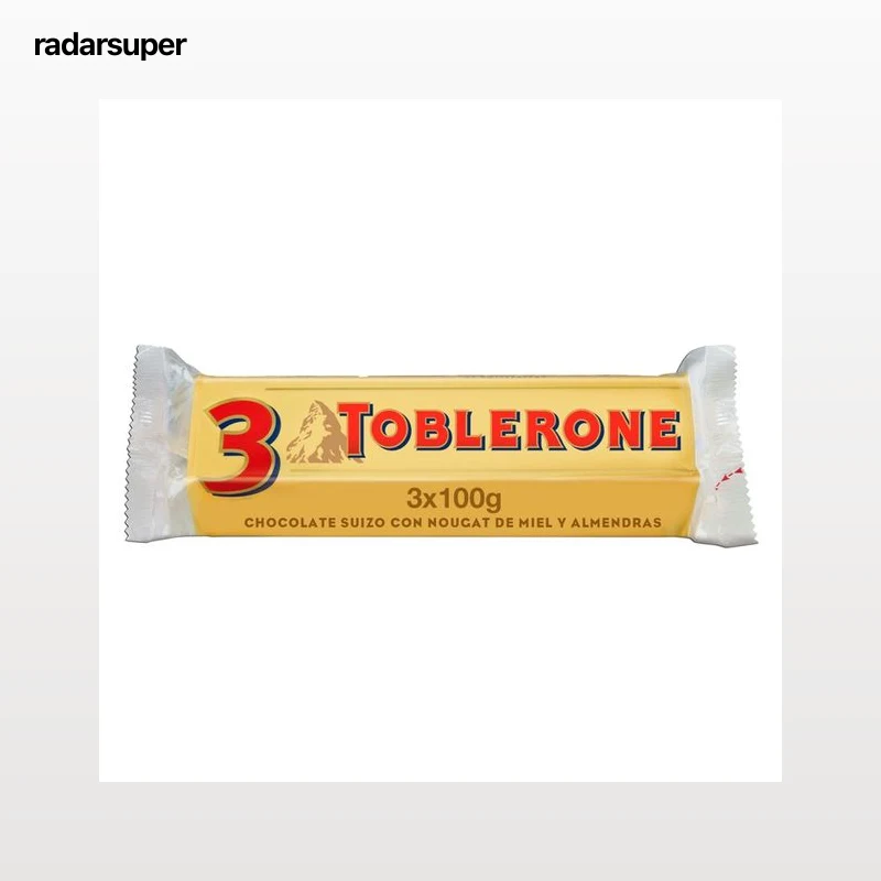TOBLERONE Barrita de chocolate con leche, miel y almendras 3 uds. 100 g.